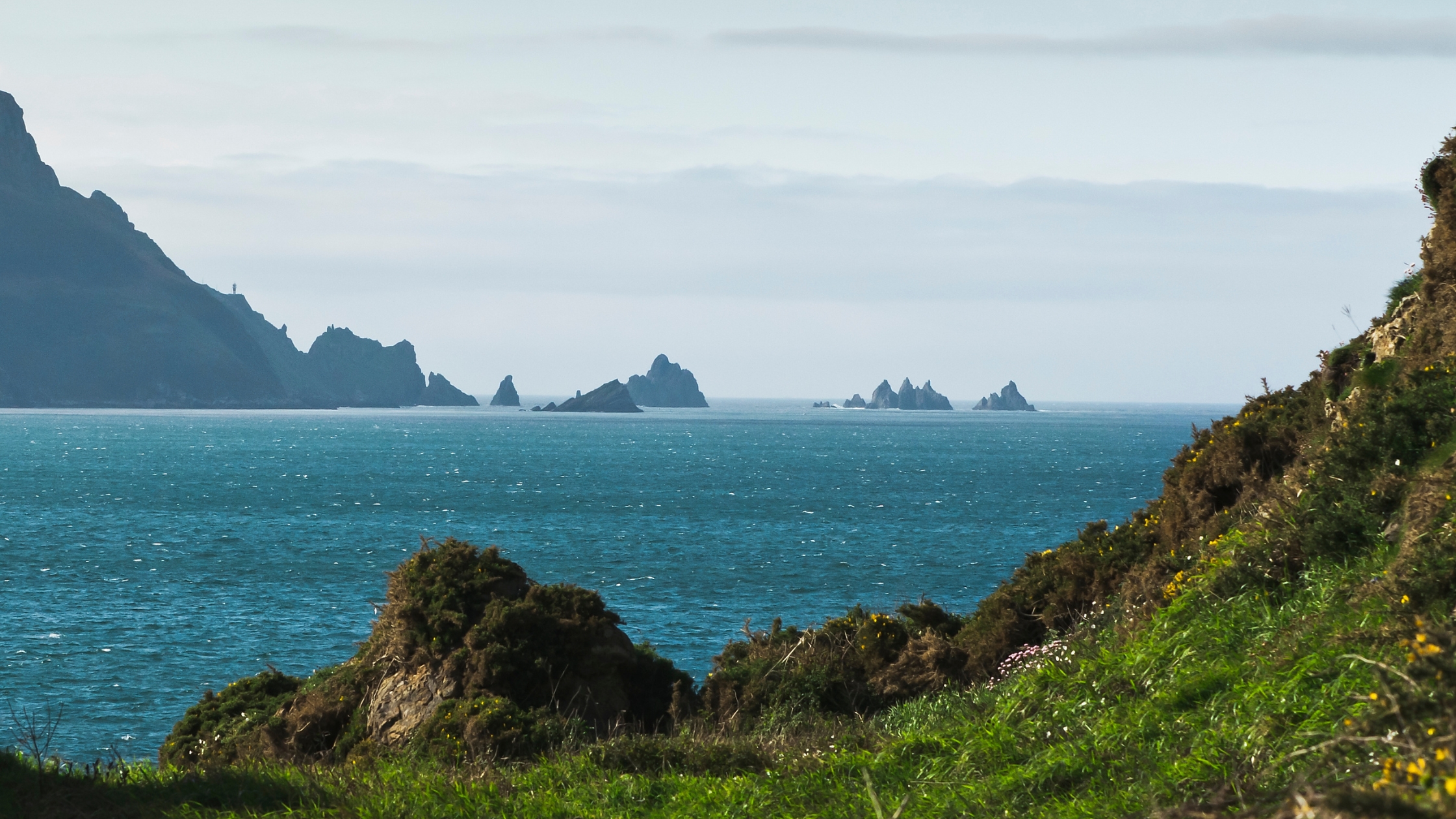 Dramatic sea stacks rising from the Bay of Biscay, Camino del Norte
